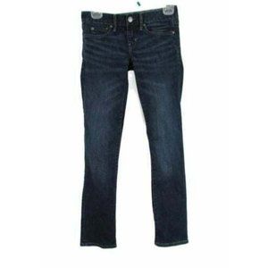 Gap Women's Jeans Size 24R/0R Dark Wash Straight Leg Low Rise Stretch Blue